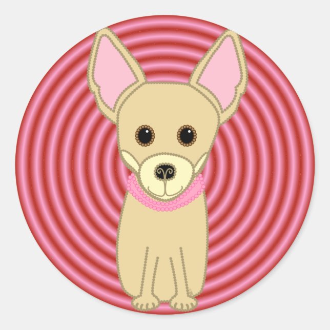 Chihuahua Girl Runt Klistermärke (Framsida)