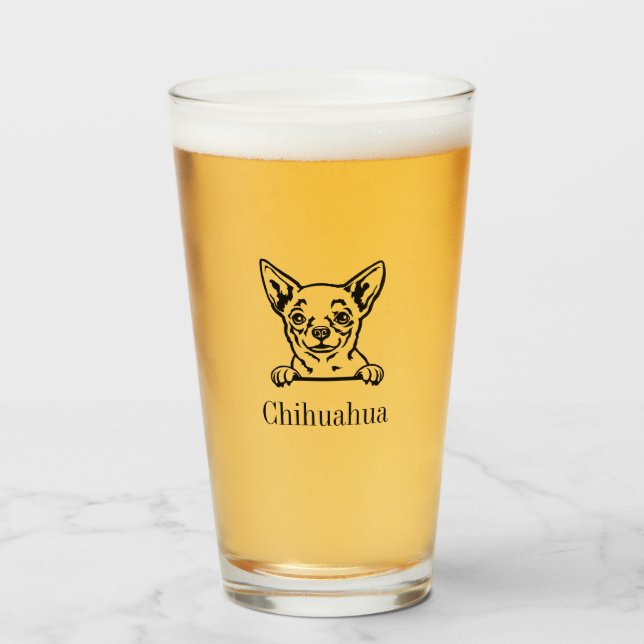 Chihuahua Glass Tumbler Glaskopp (Framsida fylld)
