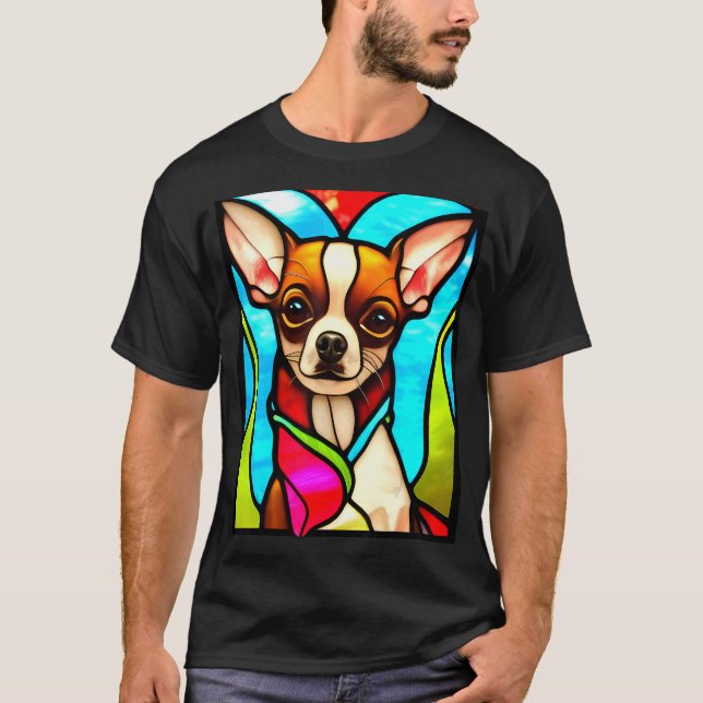 Chihuahua - glasskiva Art_5 T Shirt (Framsida)