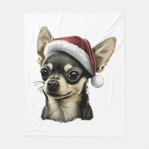 Chihuahua God jul X-Mas Träd Cute Fleecefilt