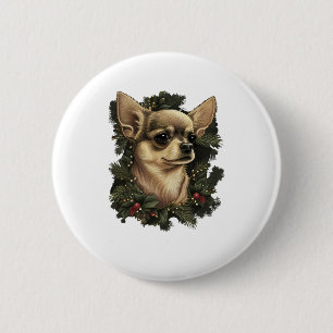Chihuahua God jul X-Mas Träd Cute Knapp