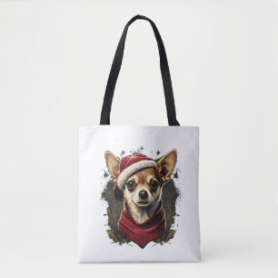 Chihuahua God jul X-Mas Träd Cute Tygkasse