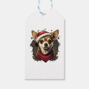 Chihuahua God Jul X-Mas Träd Söt Presentetikett