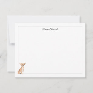 Chihuahua Grått Gräns Personlig Stationery Anteckningskort