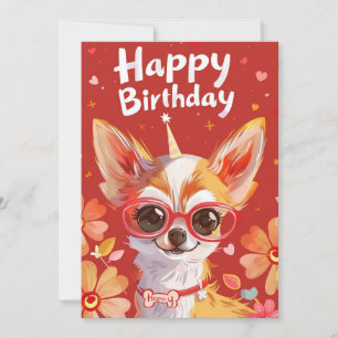 Chihuahua Grattis på födelsedagen Julkort