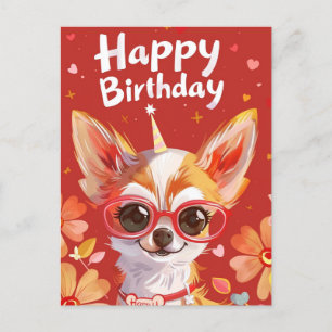 Chihuahua Grattis på födelsedagen  Vykort