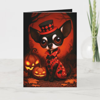 Chihuahua Halloween-kostymillustration Kort