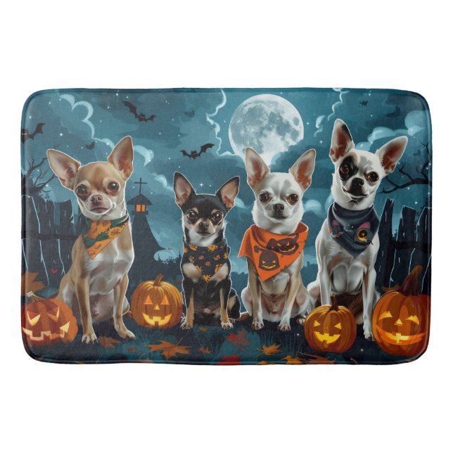 Chihuahua Halloween Kuslig Badrumsmatta (Framsidan)