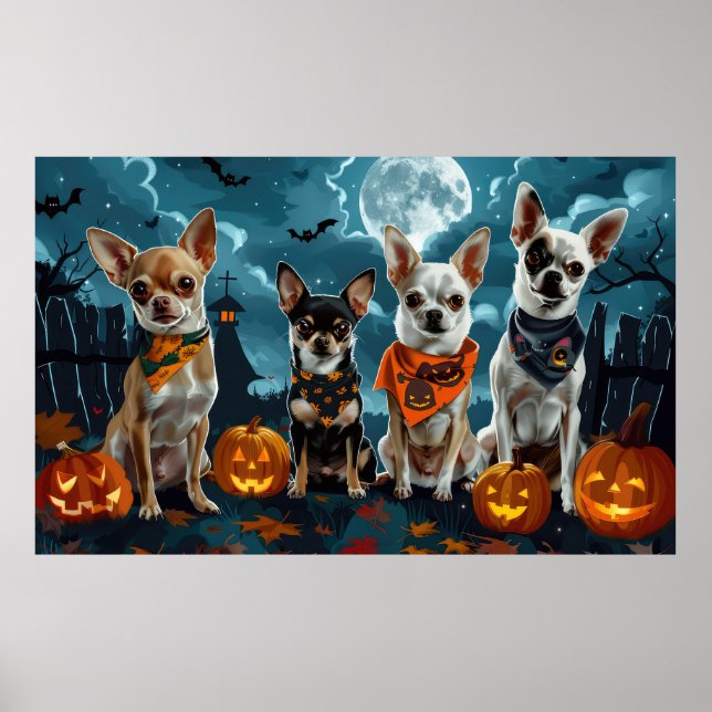 Chihuahua Halloween Kuslig Poster (Framsidan)
