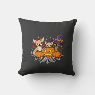 Chihuahua Halloween Pumpa Häxa Hund Design Kudde
