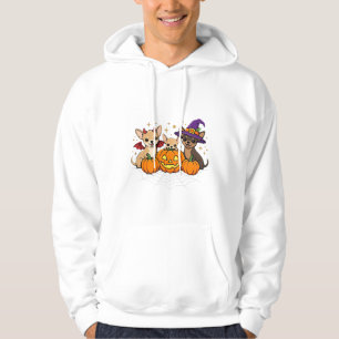 Chihuahua Halloween Pumpa Häxdjur Design Hoodie