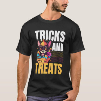 Chihuahua Halloween Puppy Bus eller godis Spooky D T Shirt