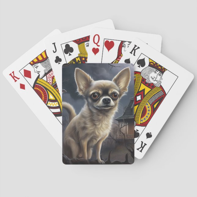 chihuahua Halloween Scary Casinokort (Baksidan)