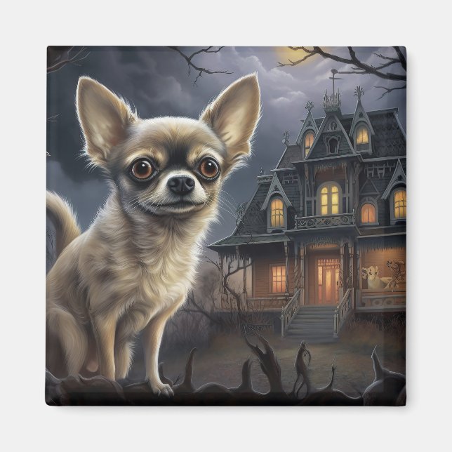 chihuahua Halloween Scary Magnet (Framsidan)