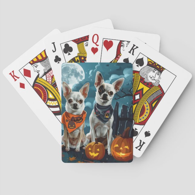 Chihuahua Halloween Spooky Casinokort (Baksidan)