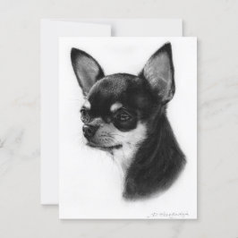 Chihuahua Hand målade teckningar Vykort