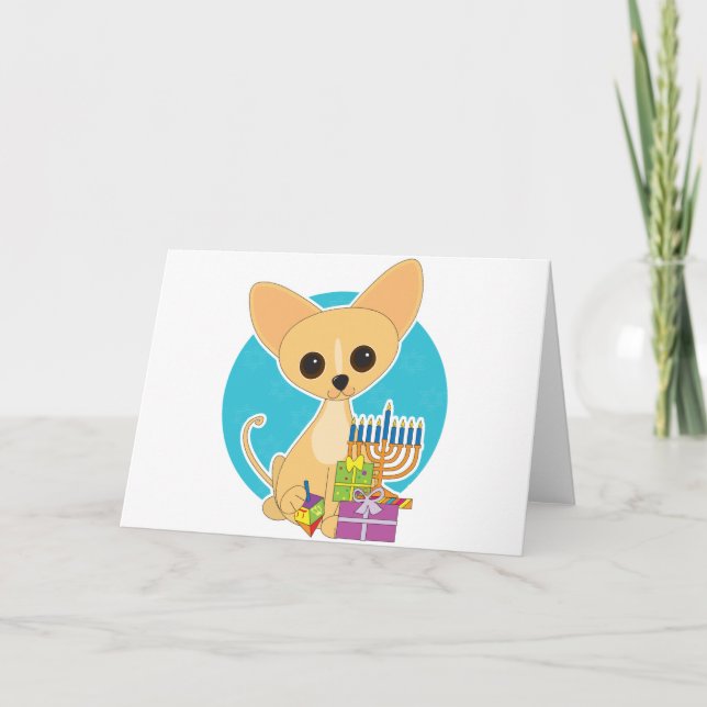 Chihuahua Hanukkah Helgkort (Framsida)