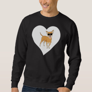 Chihuahua Heart Funny Chihuahua Owner Hund älskare Lång Ärmad Tröja
