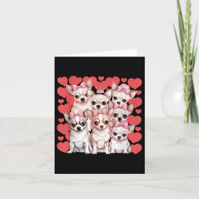 Chihuahua Heart Valentines day par Kort (Framsida)