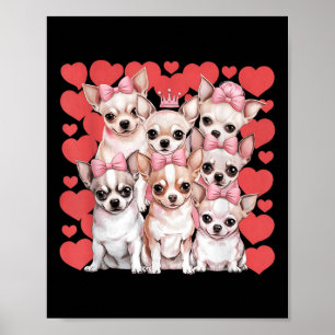 Chihuahua Heart Valentines day par Poster