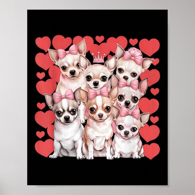Chihuahua Heart Valentines day par Poster (Framsidan)