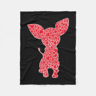Chihuahua Hearts Hund Puppy Älskare Fleecefilt