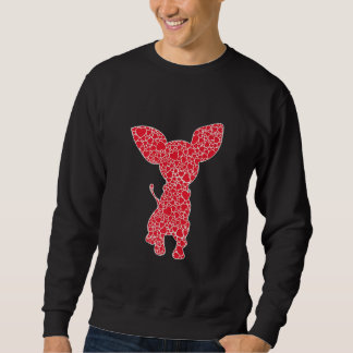 Chihuahua Hearts Valentines day Hund Valp Älskare Lång Ärmad Tröja