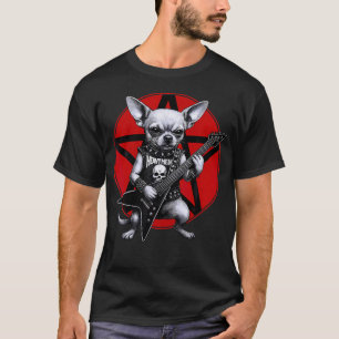 Chihuahua Heavy Metal Gitarr Rock Hund Ägare T Shirt