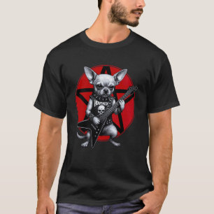 Chihuahua Heavy Metal Gitarr Rock Hund Älskare T Shirt