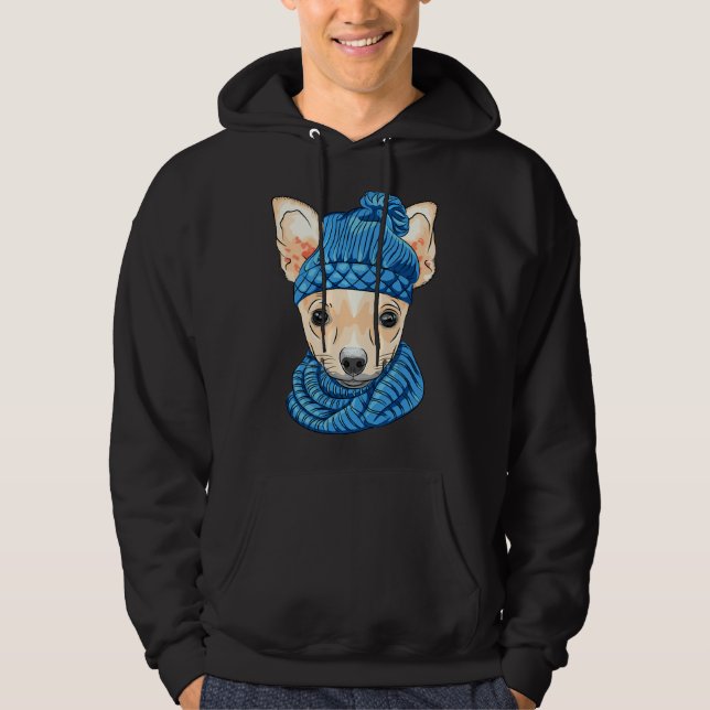 Chihuahua Hipster Hoodie (Framsida)