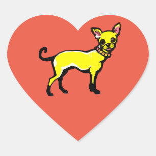 Chihuahua Hjärtformat Klistermärke