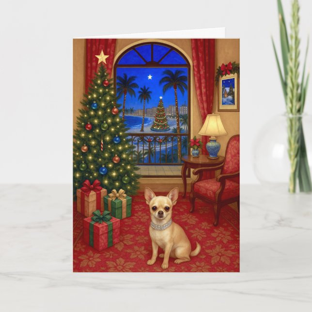 Chihuahua Holiday Card Helgkort (Framsida)