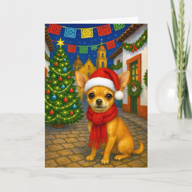 Chihuahua Holiday Card Helgkort (Framsida)