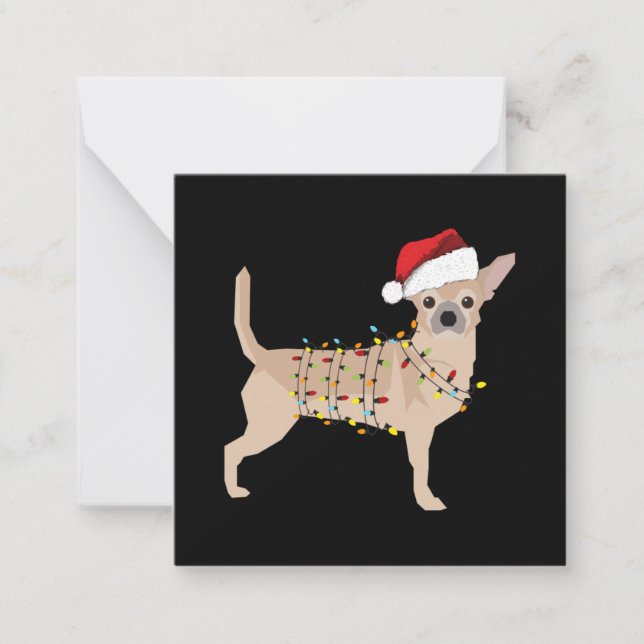 Chihuahua Holiday Christmas Light Anteckningskort (Framsida)