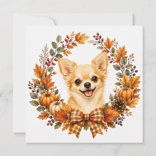 Chihuahua höstkrans anteckningskort (Framsida)