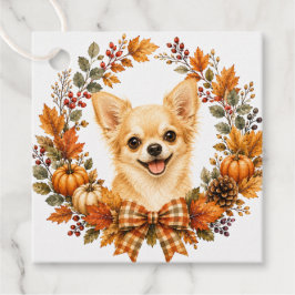 Chihuahua höstkrans gåvor etiketter