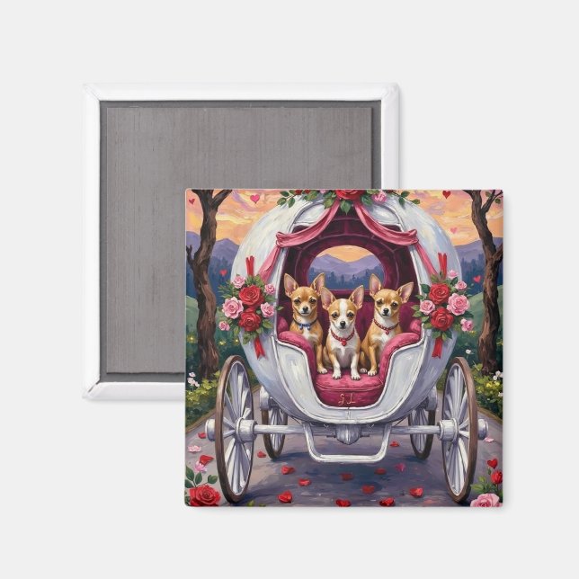 Chihuahua Hund Alla Hjärtans Dag Magnet (Front/Back)