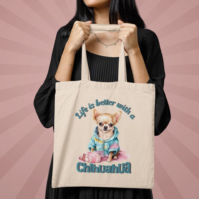 Chihuahua Hund-Älskare Tote Bag Tygkasse (Skapare uppladdad)