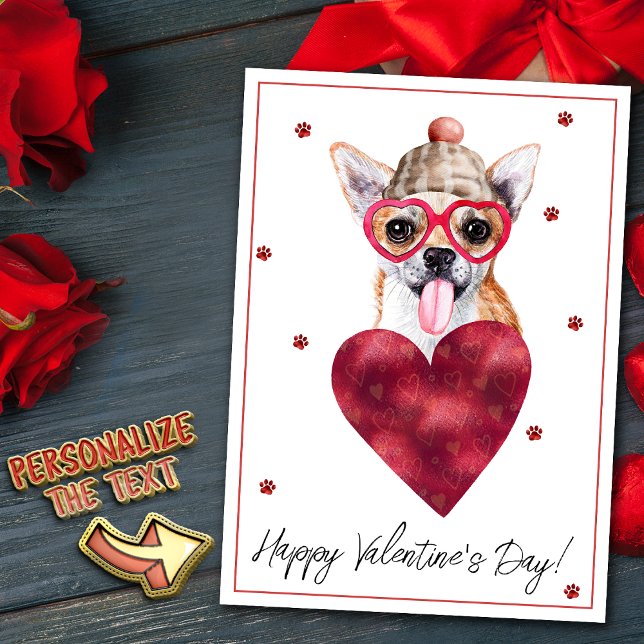 Chihuahua Hund älskare Valentine Gift Julkort (Skapare uppladdad)