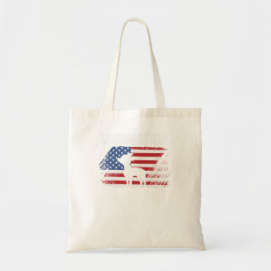Chihuahua Hund American Flagga Retro Hund Silhouet Tygkasse