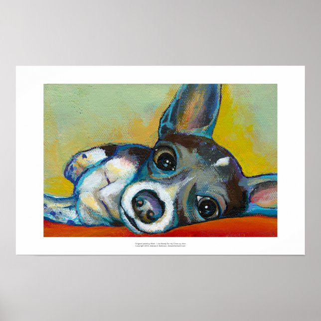 Chihuahua hund art - den berömvärda roligten portr poster (Framsidan)