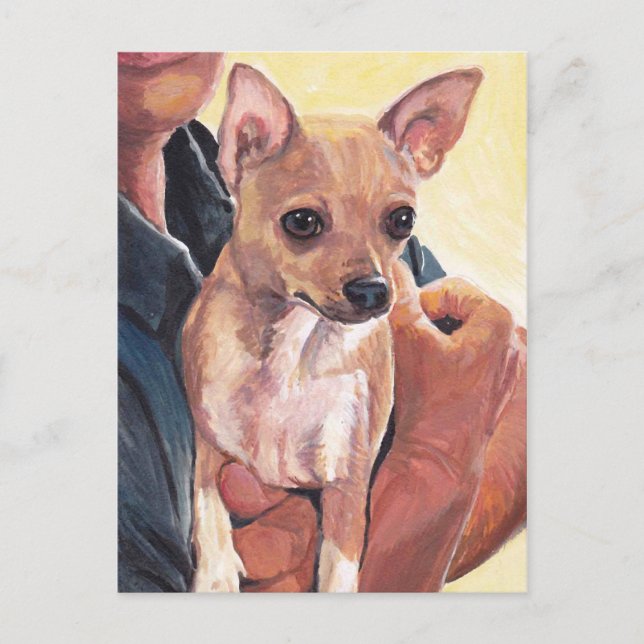 Chihuahua Hund Art Postcard Vykort (Framsida)