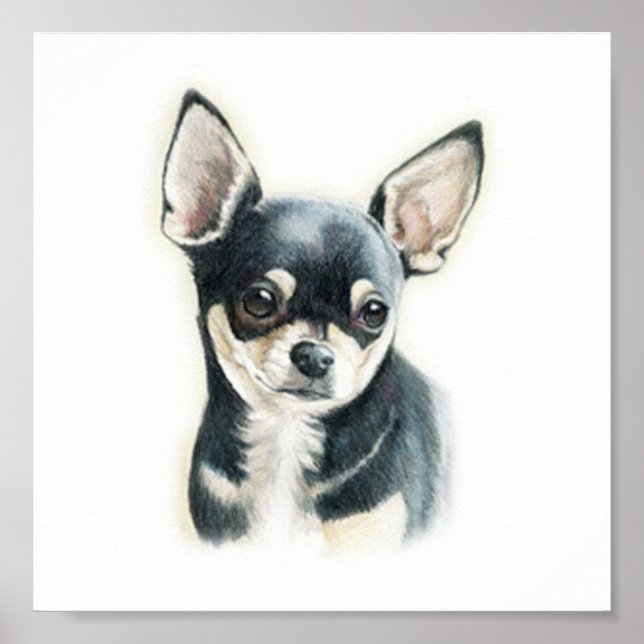 Chihuahua Hund Art-utskrift Poster (Framsidan)