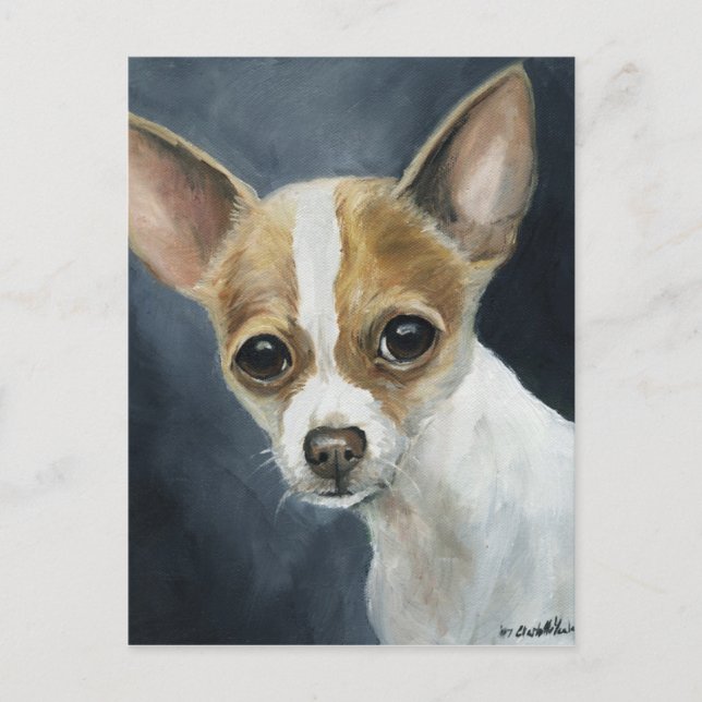 "Chihuahua" Hund Art-vykort Vykort (Framsida)