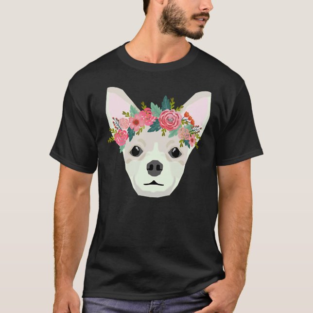 Chihuahua Hund aveln Blommigt Krona Chihuahuas Pur T Shirt (Framsida)