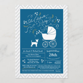 Chihuahua Hund Baby Shower Blue Boy Inbjudningar