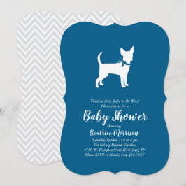 Chihuahua Hund Baby Shower Blue Boy Inbjudningar