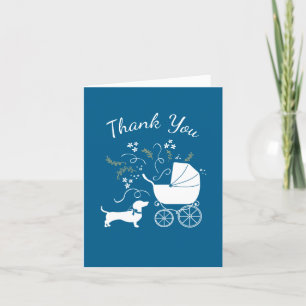 Chihuahua Hund Baby Shower Blue Boy Tack Kort