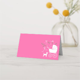 Chihuahua Hund Baby Shower Rosa Girl Placeringskort