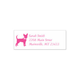 Chihuahua Hund Baby Shower Rosa Girl Självfärgande Stämpel